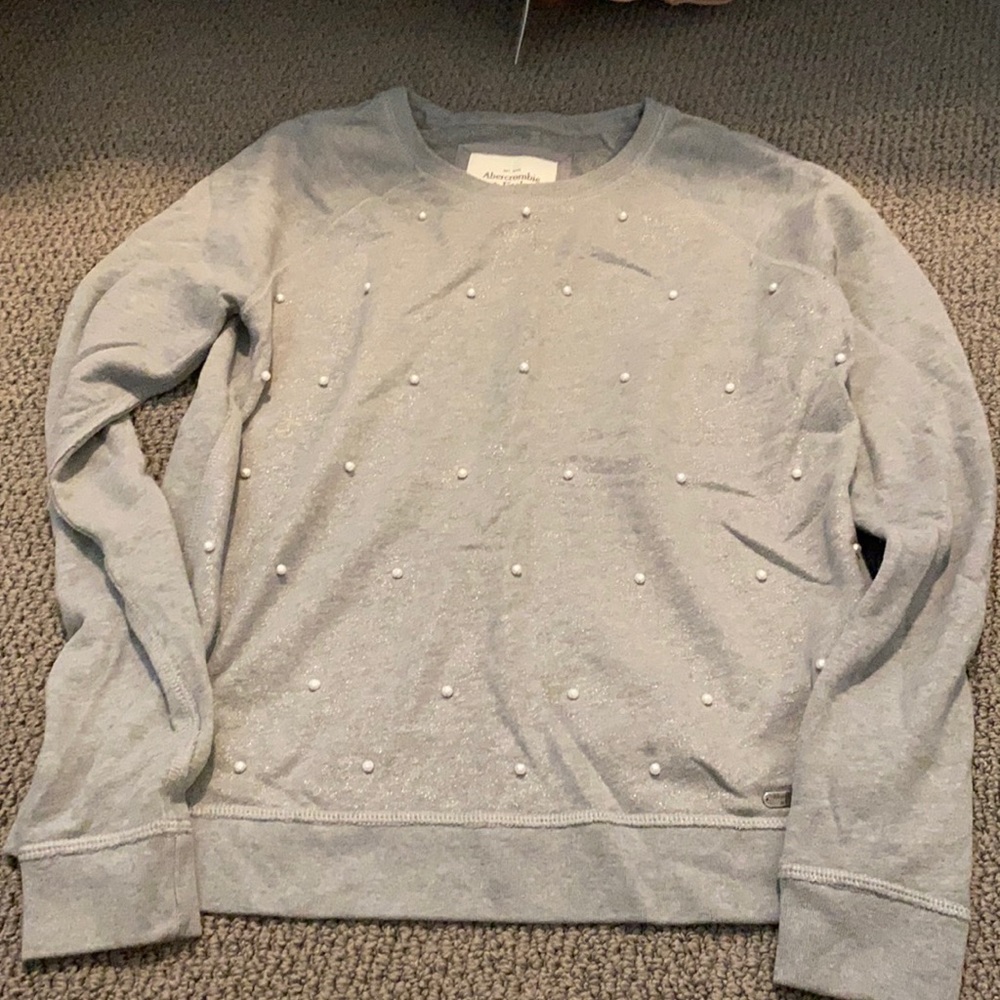 Abercrombie crew neck sweatshirt glitter and pearl